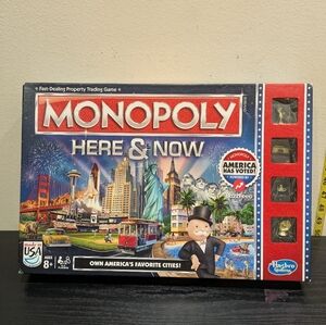 Monopoly Here & Now Board Game - Blue and Red
